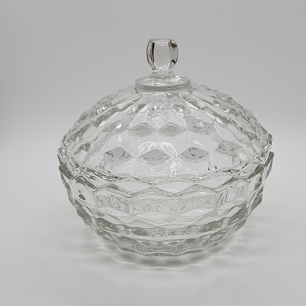 Vintage Small Fostoria Covered Dish Clear Glass
